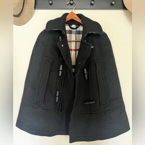 Burberry Black Cape with Check Lining